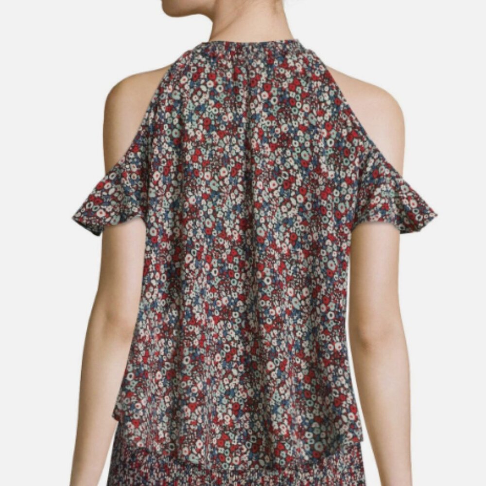 Derek Lam 10 Crosby  Georgette Cold Shoulder Blouse  size 2 - Picture 4 of 11
